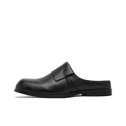 MADALLO Резиновая подошва шов пэчворк из кожи противопахнущий устойчивый к истиранию домашние тапочки мужской черный