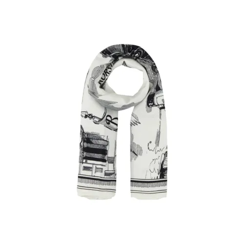 Шелковые шарфы Burberry Женские Черный Белый