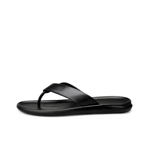 Dunnu Quiet Odour Resistant Abrasion Resistant Quick Dry Antibacterial Flip Flops Men's Black