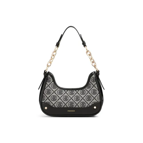 C°BANNER Ткань Синтетическая кожа Сумка через плечо Седло Сумка среднего размера Женская Черная