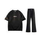 Комплект (Черный топ + Черные штаны)