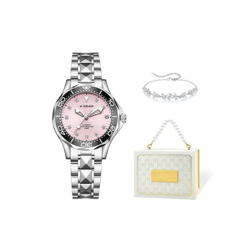 X Gear Автоматический Механический Movement Женские Часы 35 мм Розовые