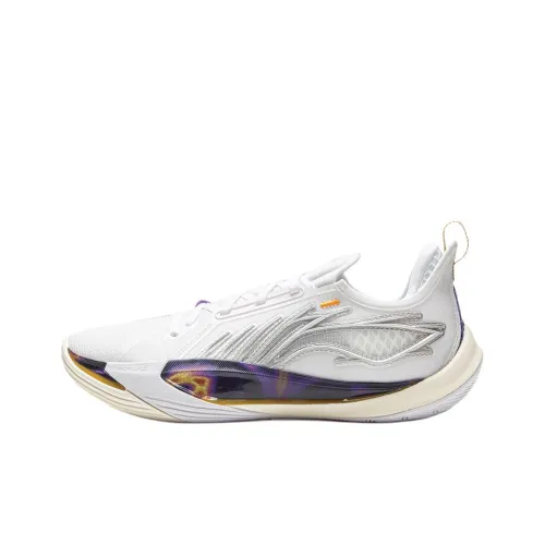 LINING YOUNG Баскетбол Детские баскетбольные кроссовки Низкий Топ Белый Школьный возраст