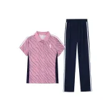 Розовый комплект (розовый топ + темно-синий низ)