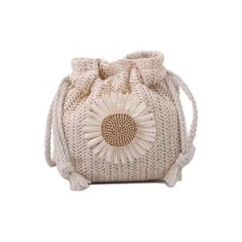 NOMK Плетеная соломенная сумка через плечо сумка на плечо обычная женская хаки белый