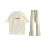 Комплект одежды (Абрикосовый топ + Желтые грязные штаны)