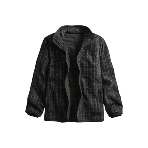 JAMES PERSE Черный/Серый Клетка Мужское Пальто