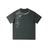 [100% cotton] Темно-серый (Большой, многоцветный, фейерверк, вырез спереди, ярлык)