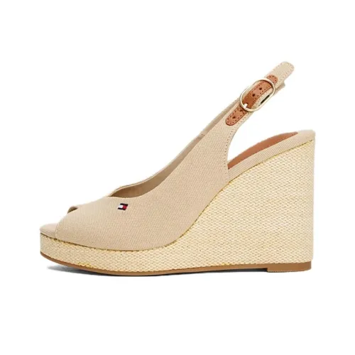Tommy Hilfiger Wedge One Strap Sandals Women's Beige