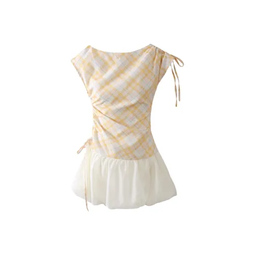 MA JOURNEE Изображение Цвет Женские Короткие Платья с Короткими Рукавами