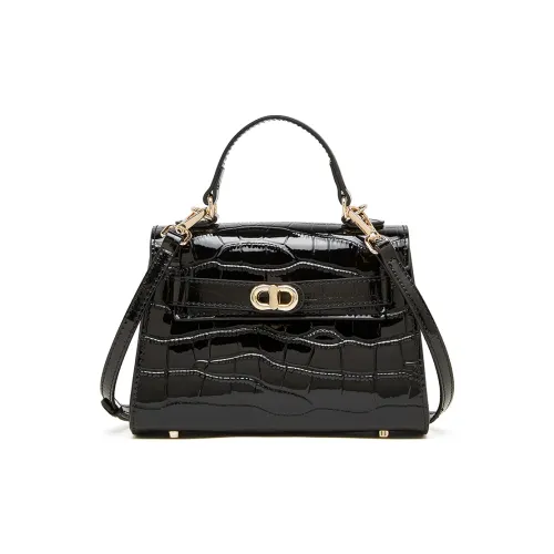 DIFFERENT FACES Коровья кожа Одно плечо Сумка Женская Черная