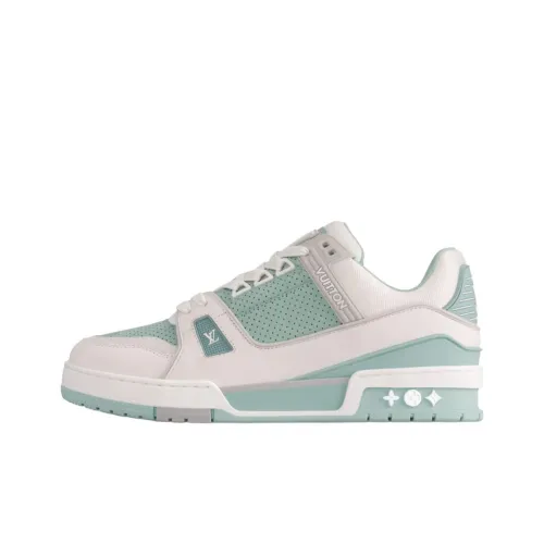 LOUIS VUITTON Тренер Low Топ Скейтборд Кроссовки Женские Белые Зеленые