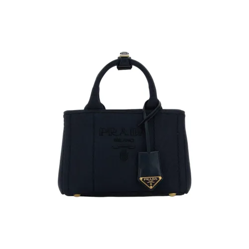 PRADA Холст Тоут Сумка Сумка для покупок Женская Темно-синий