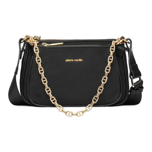 PIERRE CARDIN Ткань Маленькая Квадратная Сумка Сумка через плечо Стандартная Женская Черная Бежевая