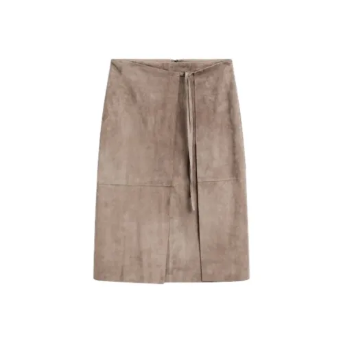 Massimo Dutti Кожа Длинная Юбка Женская