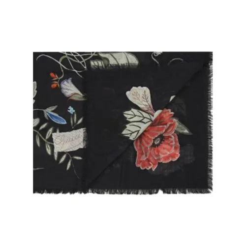 GUCCI Шелковые шарфы Женские Черный