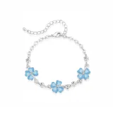 Браслет в форме сердца с четырехлистным клевером [Синий]