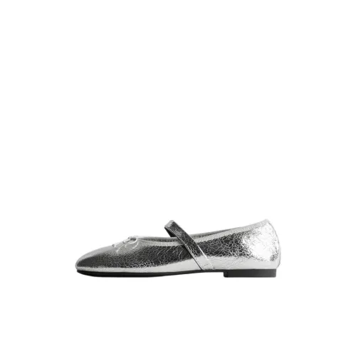 ZARA Детская кожаная обувь Low Top Silver Kids