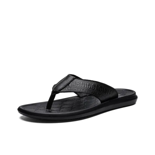Dunnu Quiet Odour Resistant Abrasion Resistant Quick Dry Flip Flops Men's Black