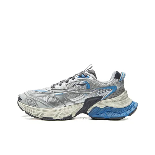 LINING Звезда Амортизация Устойчивость к износу Дышащий Низкий Топ Кроссовки Мужские Спокойный Серый