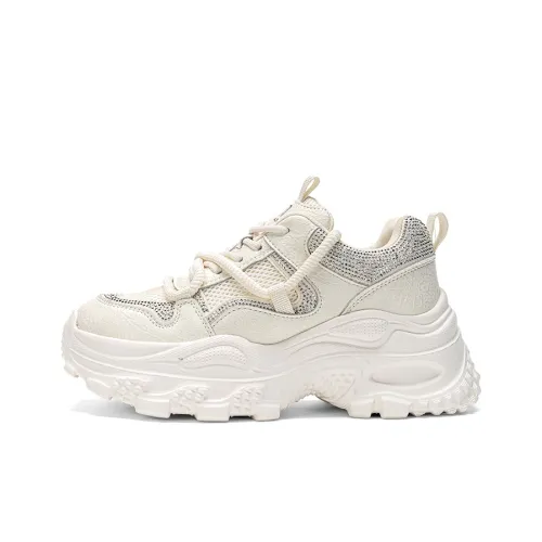 EXULL Q Устойчивый к истиранию Дышащий Легкий Увеличивающий высоту Низкий Топ Телесный Верх Кроссовки Женские Бежевые