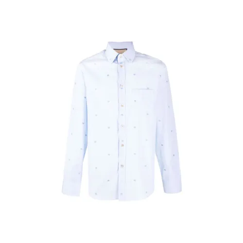 GUCCI Blue Men's Shirts GUCCI Синий Мужские Рубашки
