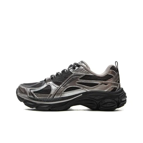 Подкладка Boom Support Амортизация Противоскользящий Устойчивый к истиранию Низкий отскок Низкий топ Беговые кроссовки Женские Серебряный Черный