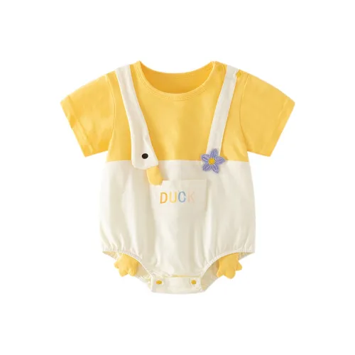 FrogPrince Желтый Jb Желтая уточка Диапер Унисекс Комбинезоны Ползунки