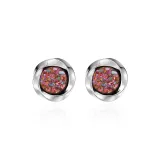 Серьги-клипсы с розовым алмазом Mobius, магнитные (1 пара)