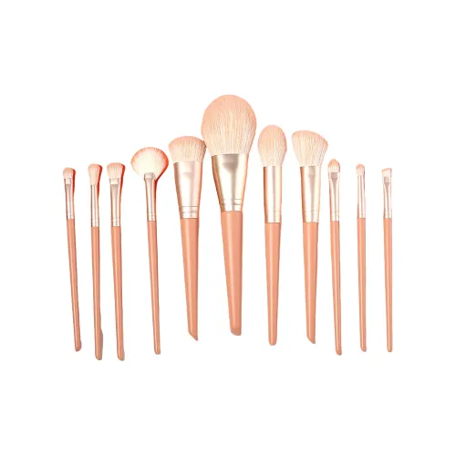 XIAOKOUTU 11 шт. Деревянная ручка Makeup Brush Кораллово-оранжевый Makeup Brush Новичок Инструменты для красоты Makeup Brush