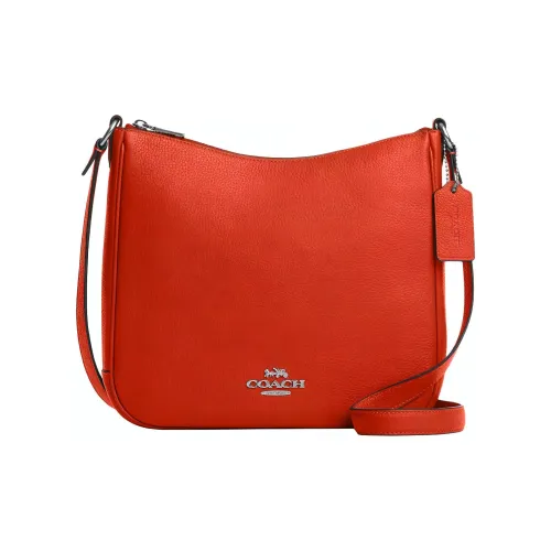 COACH Ellie Телячья кожа Сумка через плечо Средняя Женская Темно-оранжевая