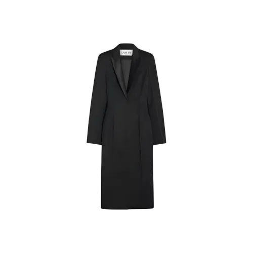 Lanvin SS23 Черные Женские Длинные Платья с Рукавами