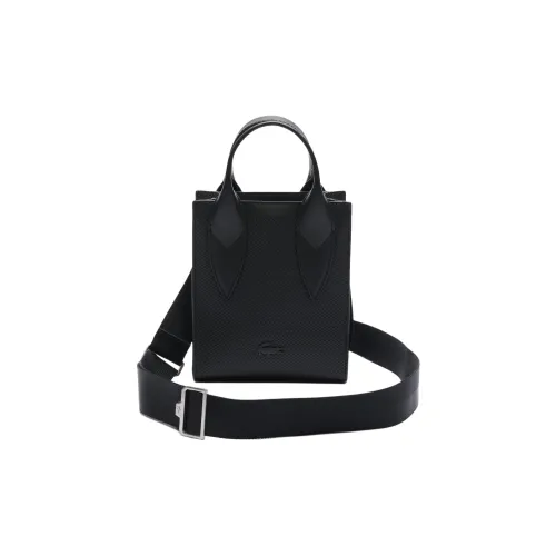 LACOSTE Сумка Tote из коровьей кожи Сумка для покупок Сумка через плечо Сумка мини унисекс черного цвета