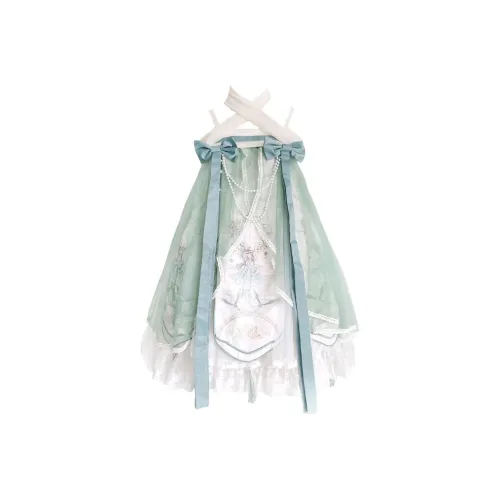 WLEQK Юбка + Передняя часть Жемчужный бантик Женские Лолита Платья