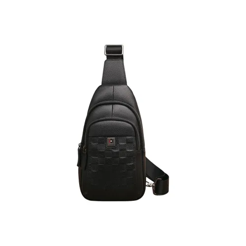 Old Man's Head Сумка через плечо из лощеной коровьей кожи Мужская Черная