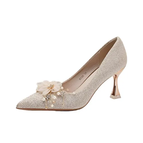 BINGO DUCK Узкий каблук Высокие каблуки Женские Шампанское