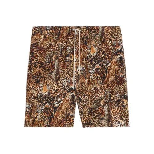 CELINE Новый MEN'S COLLECTION Мальчик Кукла Повседневные шорты Мужской Леопардовый принт
