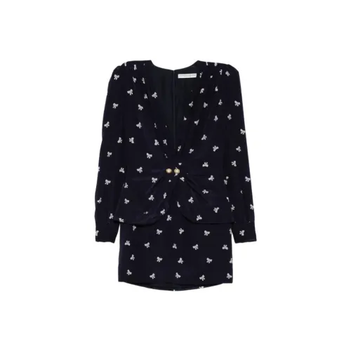 Alessandra Rich Длинное платье с длинными рукавами женское