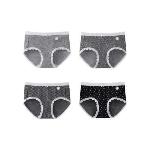 LUYOUYE [Герметичная упаковка] Средний вересковый серый Гусиная лапка Средний вересковый серый Точка Темный вересковый серый Гусиная лапка Темный вересковый серый Точка Женские Трусики-бикини