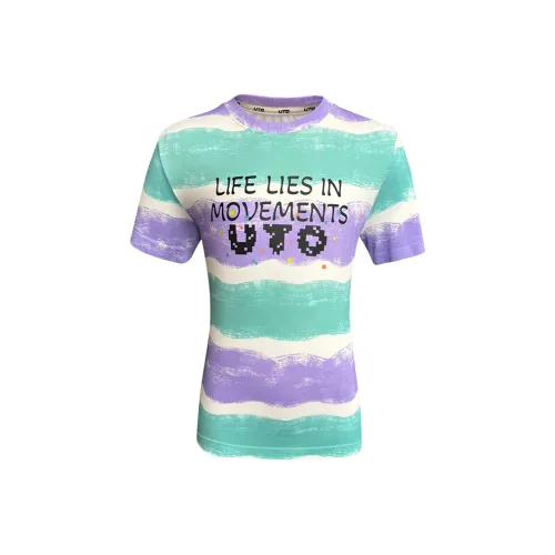 UTO Пурпурно-зеленые детские футболки T