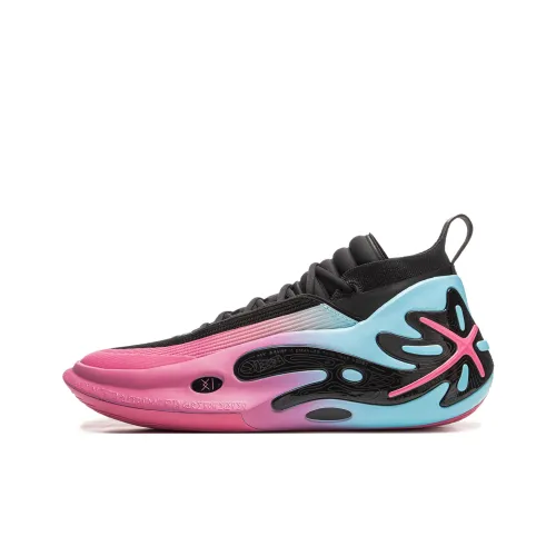 LINING Wow11 Баскетбольные кроссовки MID Топ Черный Розовый Мужской