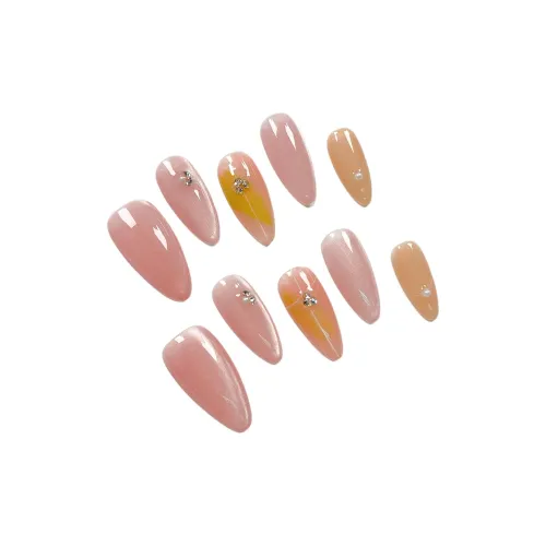 PURUITI Quiet Luxury Collection False Nail Миндаль Ледяная прозрачность Румяна Стойкий блеск