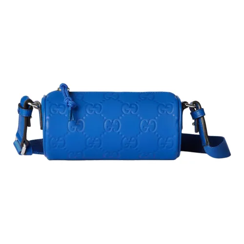 GUCCI Резиновая ткань цилиндрическая сумка сумка через плечо мини унисекс синий
