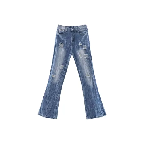 KONGBAITING Blue Unisex Jeans