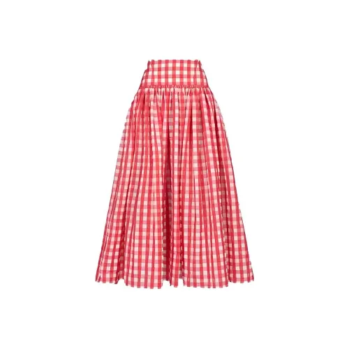 Leather Cat Розовый Женские Повседневные Длинные Юбки