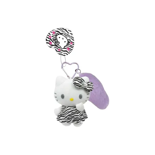 Санрио Hello Kitty Черно-белые полосы Кукла Плюшевая Подвеска 12 см Рекомендуемая высота