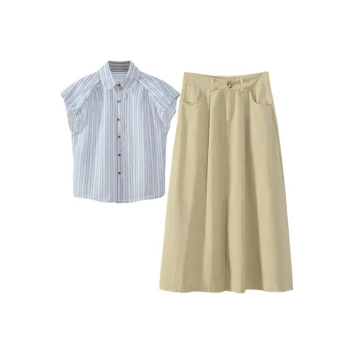 TOUCH Комплект с юбкой Женские Синие полосы + Хаки