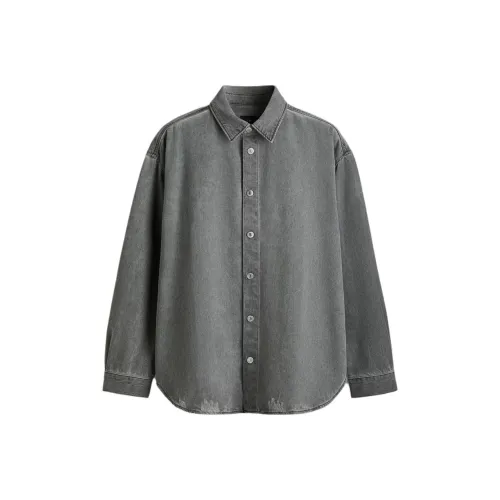 H&M Винтажный Серый Мужские Рубашки