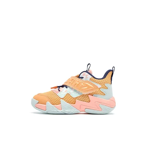 QIAODAN Детские баскетбольные кроссовки High Топ Golden Апельсин/Hot Розовый Для дошкольников