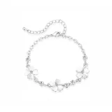 Браслет "Сердце" с четырехлистным клевером [Белый]